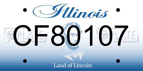 CF80107 Illinois License Plate