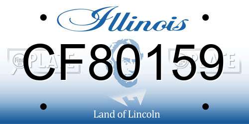 CF80159 Illinois License Plate