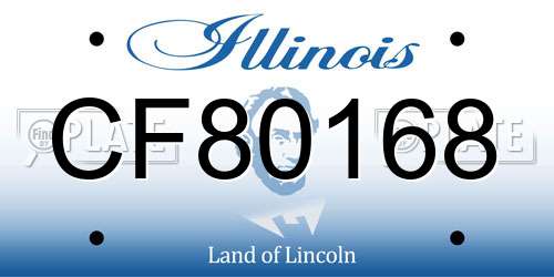 CF80168 Illinois License Plate