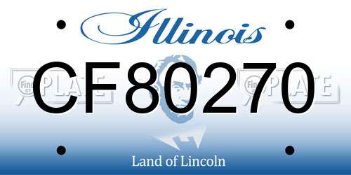 CF80270 Illinois License Plate