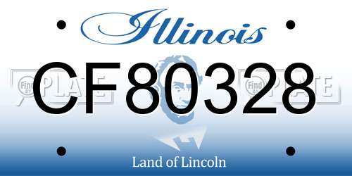 CF80328 Illinois License Plate