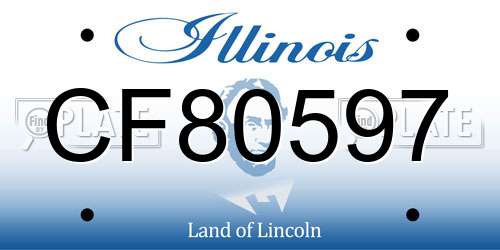 CF80597 Illinois License Plate