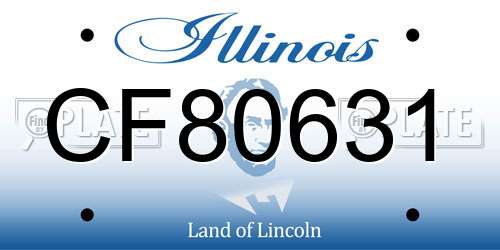 CF80631 Illinois License Plate