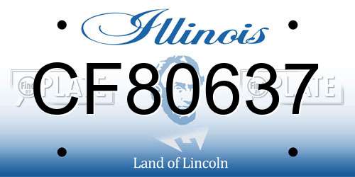 CF80637 Illinois License Plate