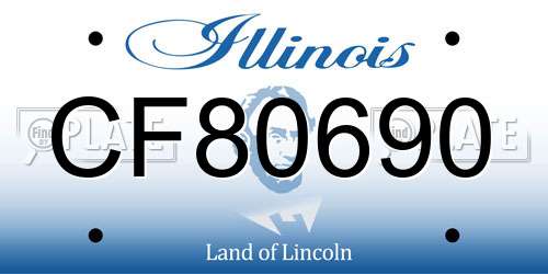 CF80690 Illinois License Plate