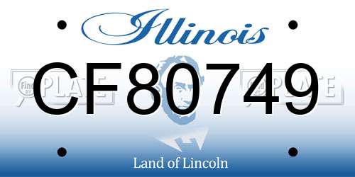 CF80749 Illinois License Plate
