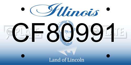 CF80991 Illinois License Plate