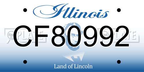 CF80992 Illinois License Plate