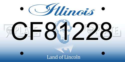 CF81228 Illinois License Plate