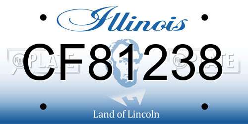 CF81238 Illinois License Plate
