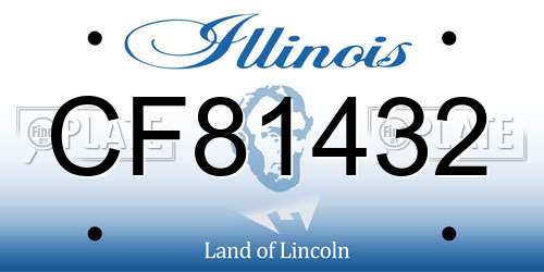 CF81432 Illinois License Plate