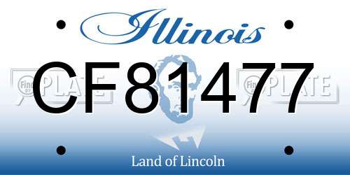 CF81477 Illinois License Plate