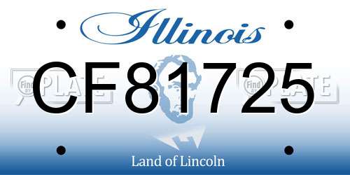 CF81725 Illinois License Plate