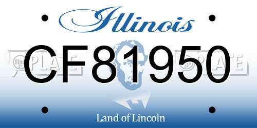 CF81950 Illinois License Plate
