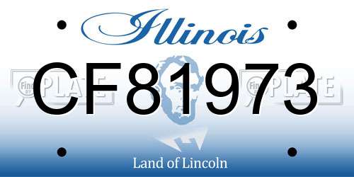 CF81973 Illinois License Plate
