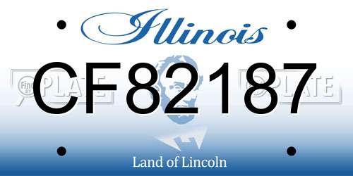 CF82187 Illinois License Plate