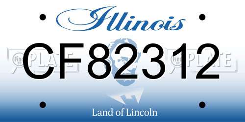 CF82312 Illinois License Plate