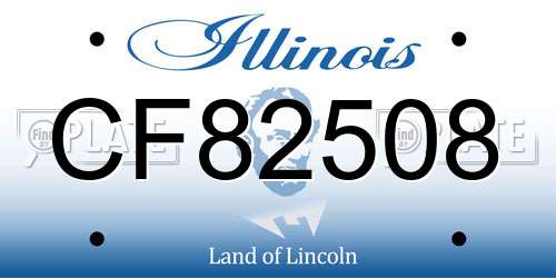 CF82508 Illinois License Plate