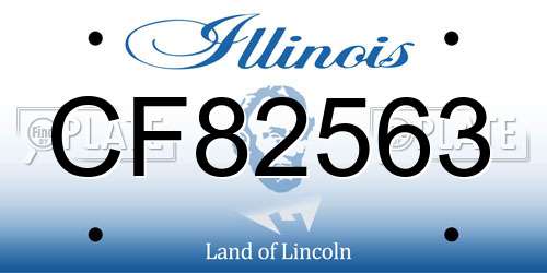 CF82563 Illinois License Plate