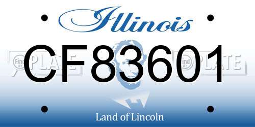 CF83601 Illinois License Plate