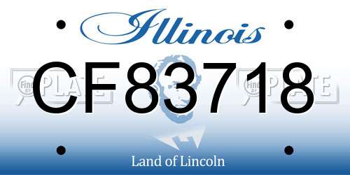 CF83718 Illinois License Plate