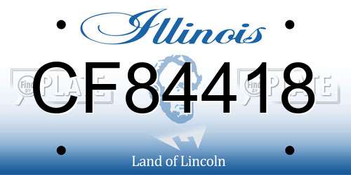 CF84418 Illinois License Plate