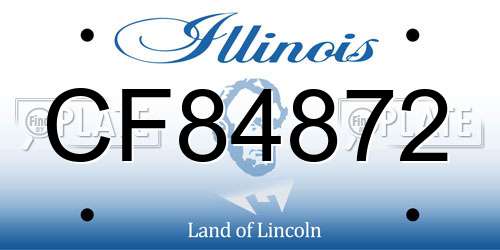 CF84872 Illinois License Plate