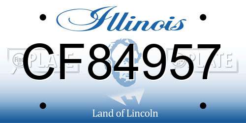 CF84957 Illinois License Plate