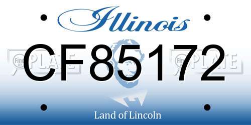 CF85172 Illinois License Plate