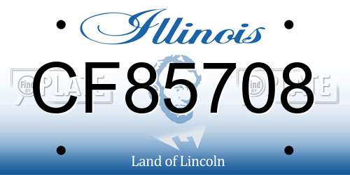 CF85708 Illinois License Plate