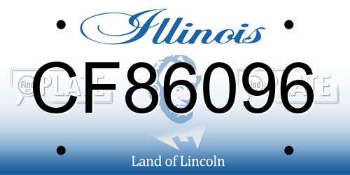 CF86096 Illinois License Plate