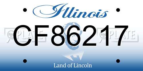 CF86217 Illinois License Plate