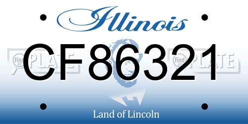 CF86321 Illinois License Plate