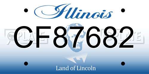 CF87682 Illinois License Plate