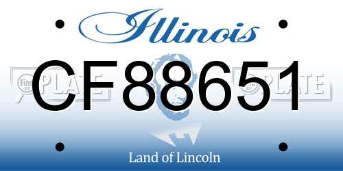 CF88651 Illinois License Plate