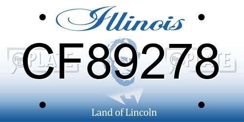 CF89278 Illinois License Plate