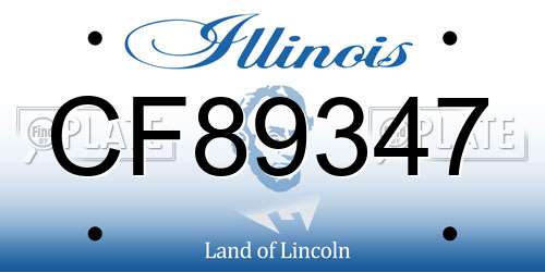 CF89347 Illinois License Plate