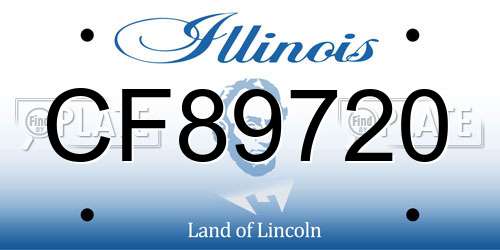 CF89720 Illinois License Plate