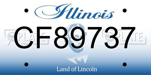 CF89737 Illinois License Plate