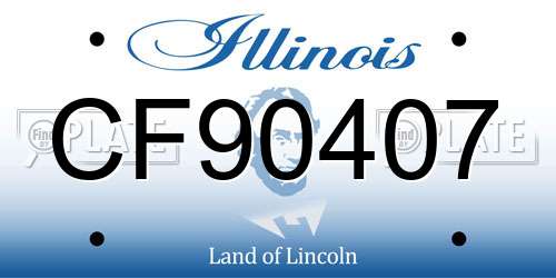 CF90407 Illinois License Plate