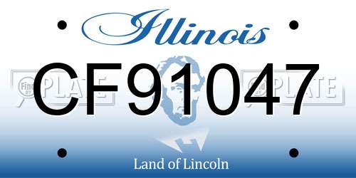 CF91047 Illinois License Plate