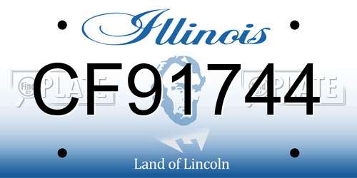 CF91744 Illinois License Plate