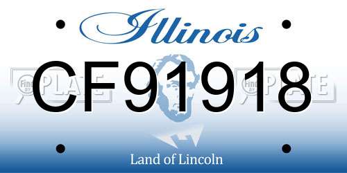 CF91918 Illinois License Plate