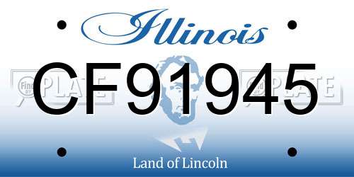 CF91945 Illinois License Plate