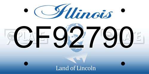 CF92790 Illinois License Plate