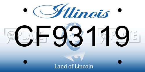 CF93119 Illinois License Plate