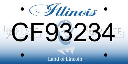 CF93234 Illinois License Plate