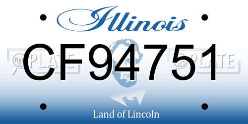 CF94751 Illinois License Plate