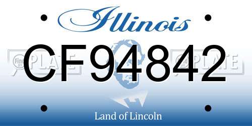 CF94842 Illinois License Plate