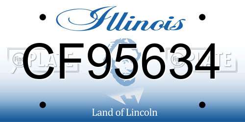 CF95634 Illinois License Plate